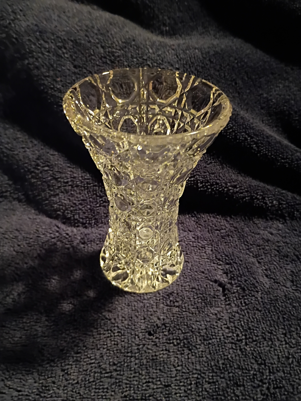 Clear Cut Glass Decorative Vase - Clear